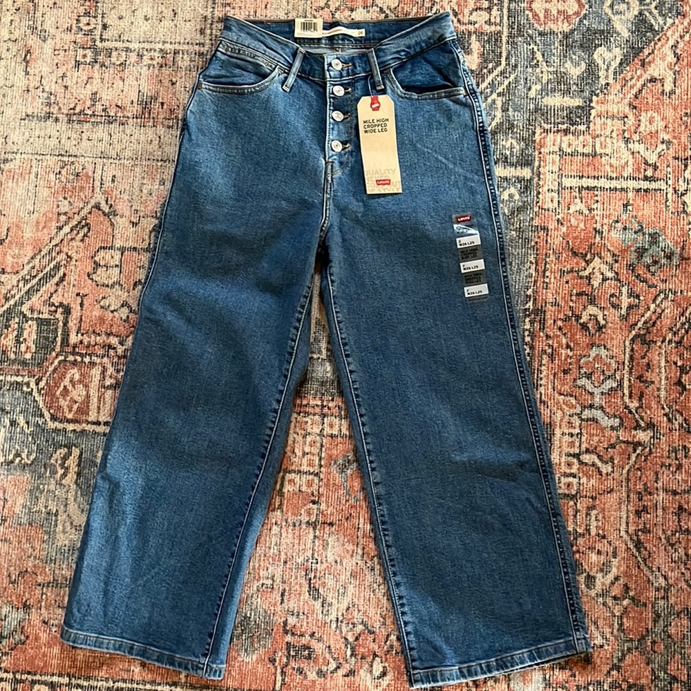Levi’s mile high cropped wide leg jeans